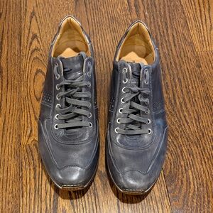 Magnanni Men's Gray Christian Leather Sneakers